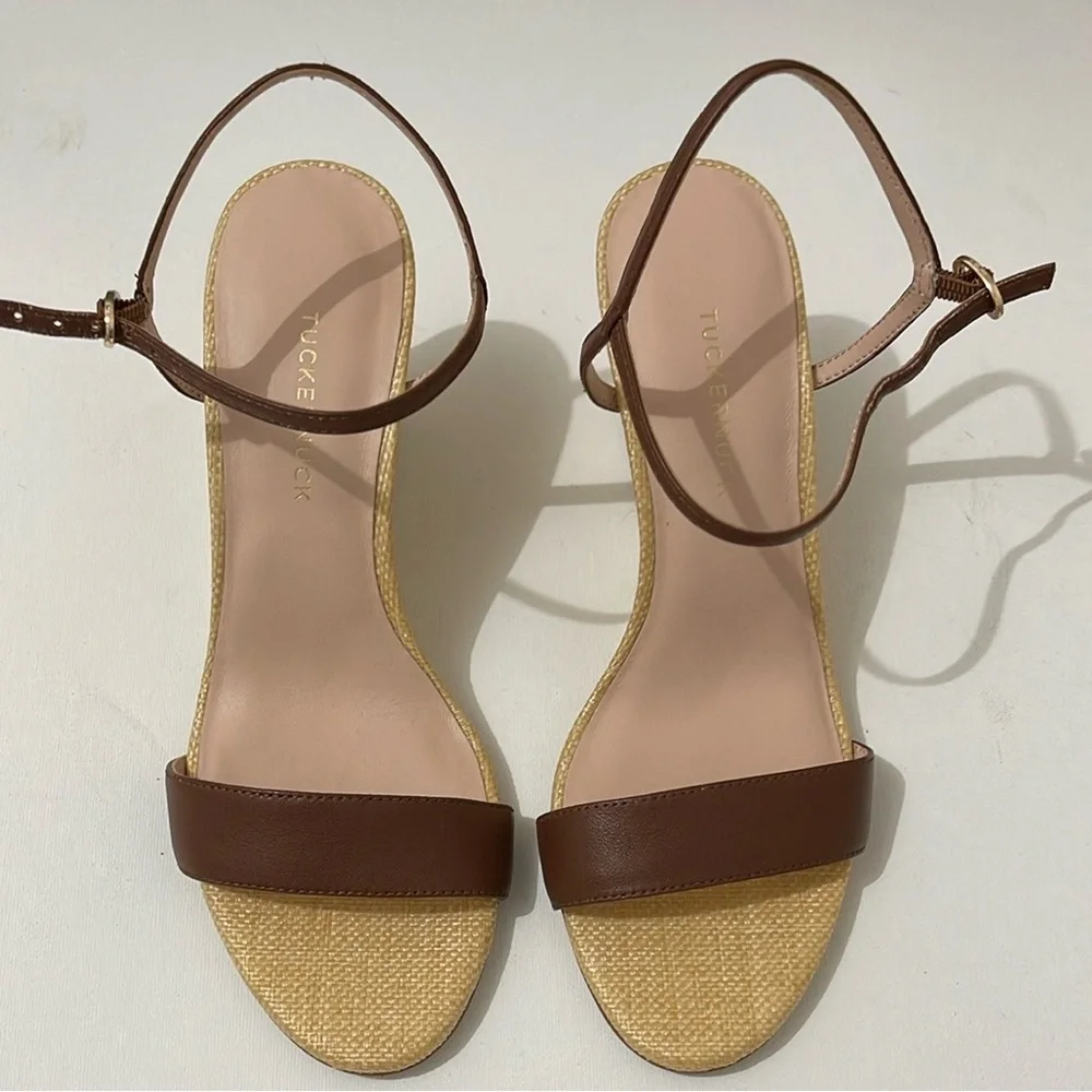Tuckernuck Brown Leather Delphine Wedges NEW
